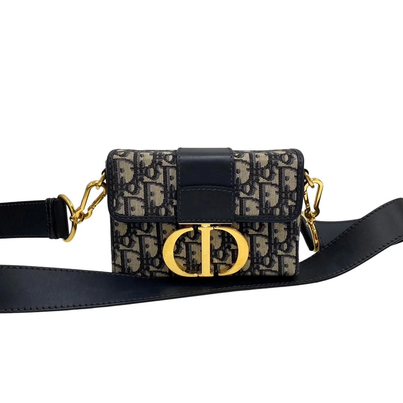 Sac bandoulière Christian Dior 30 Montaigne Trotter cuir toile marine 23229