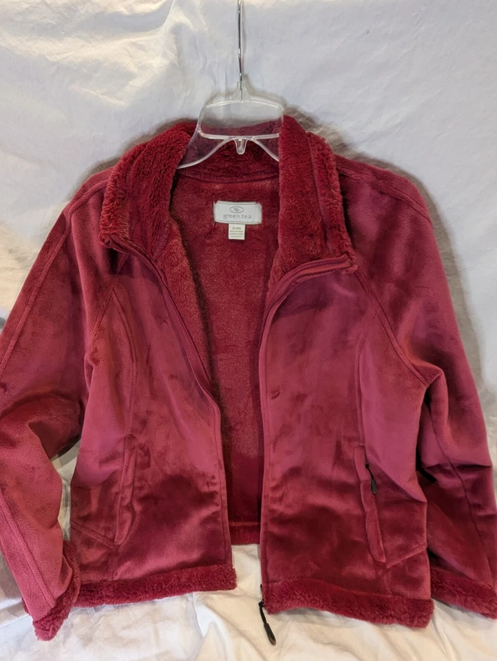 Chaqueta de mujer Green Tea XL súper felpa manga larga granate usada muy bonita Foto 4 de 4