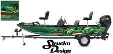 Boat Wrap Rainbow Trout Sea Foam Green Vinyl Graphic Decal Kit Fish Usa Fishing