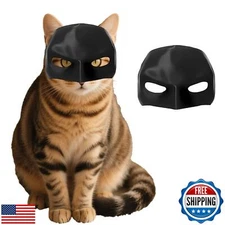 GEDEUBAN Cat Mask, Batcat Masks Helmet Bat Man Hat for Cats (Medium)