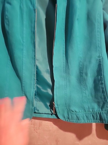 Studio Works Teal Blue Faux Suede Lined Jacket Women’s Size 8 - Picture 4 of 20