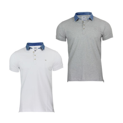 New Men's Short Sleeve Diesel Polo Top T-Fri With Light Blue