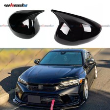 For 2022-2026 Honda Civic M Horn Style Gloss Black Add-on Side Mirror Cover Caps