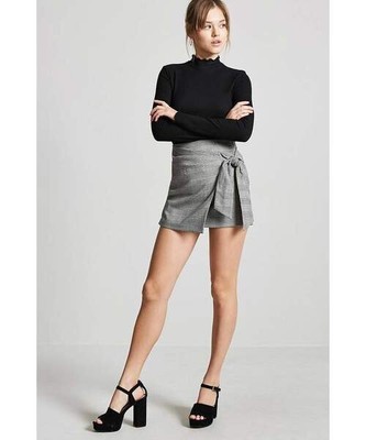 mock wrap mini skirt