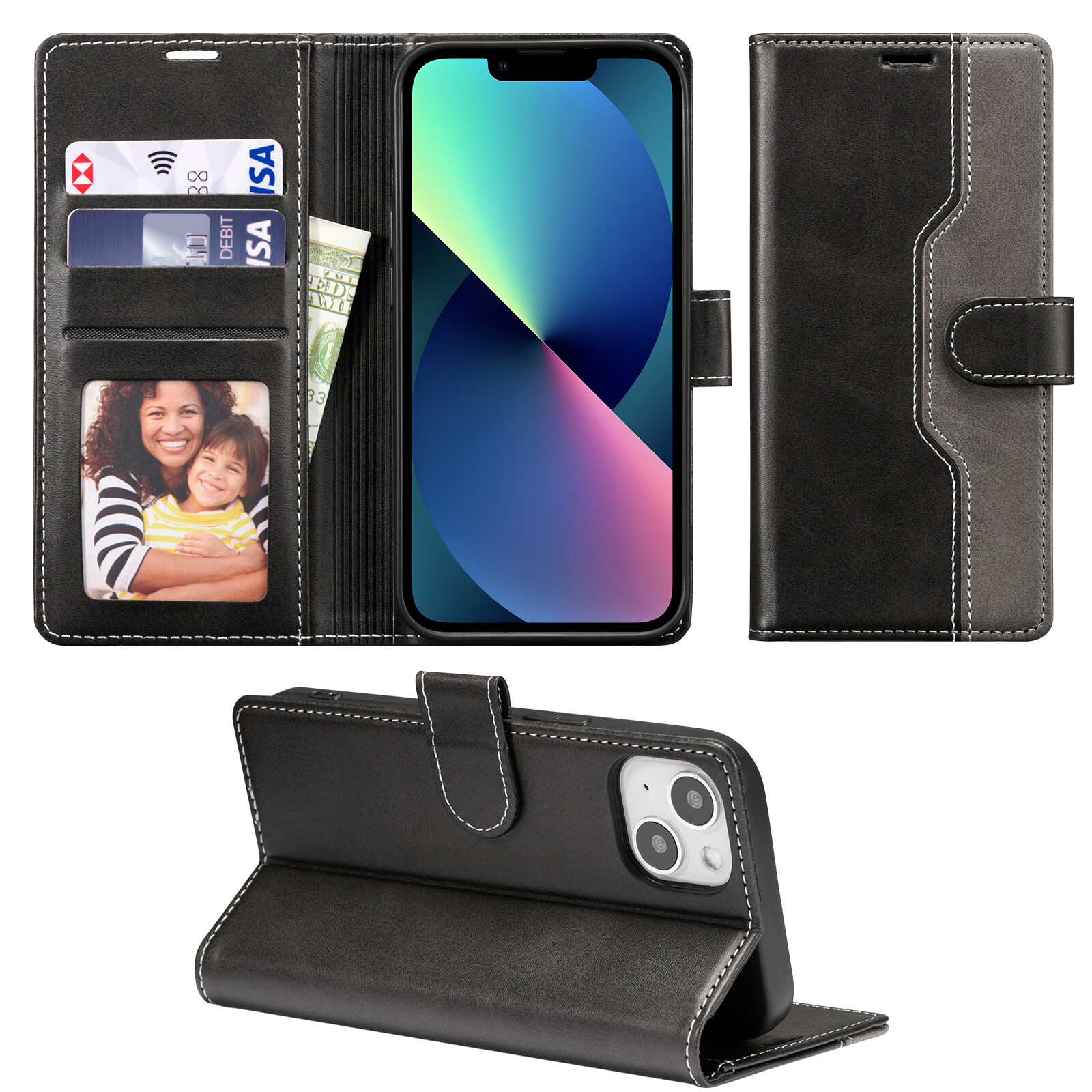 IPhone 16 Case 3D Soccer Football Leather Wallet Case For IPhone