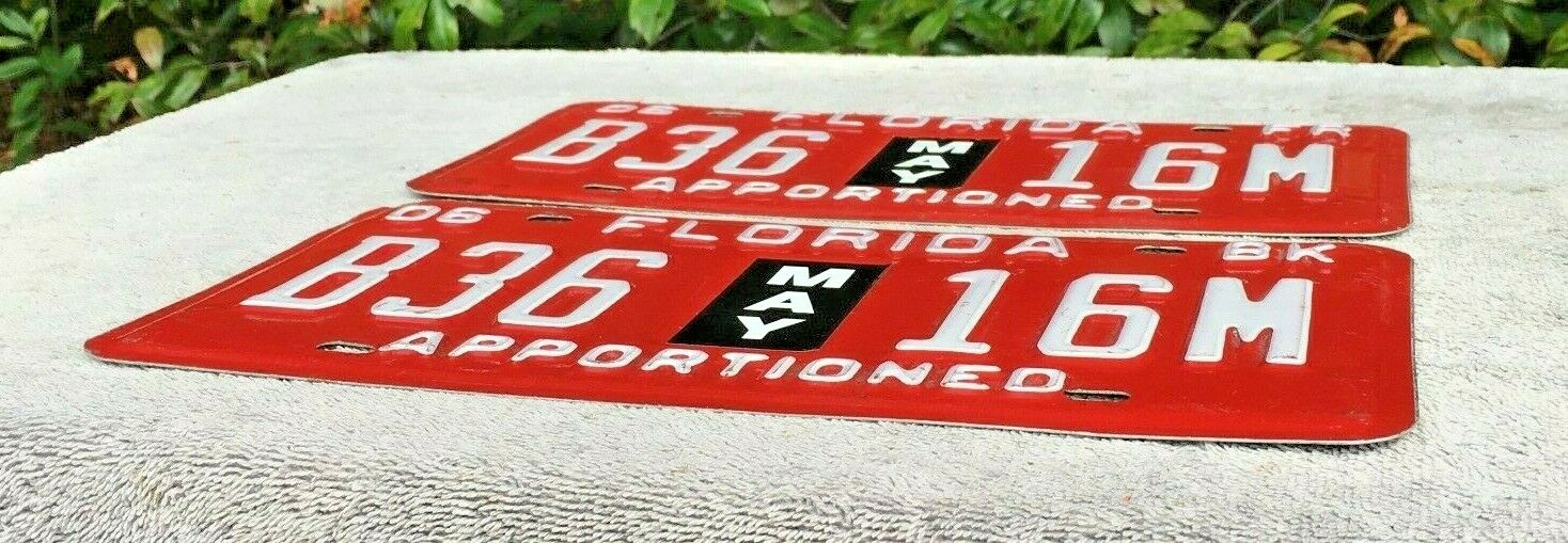 Florida Apportioned License Plate Tag B36 16M Semi Truck Rig Vehicle