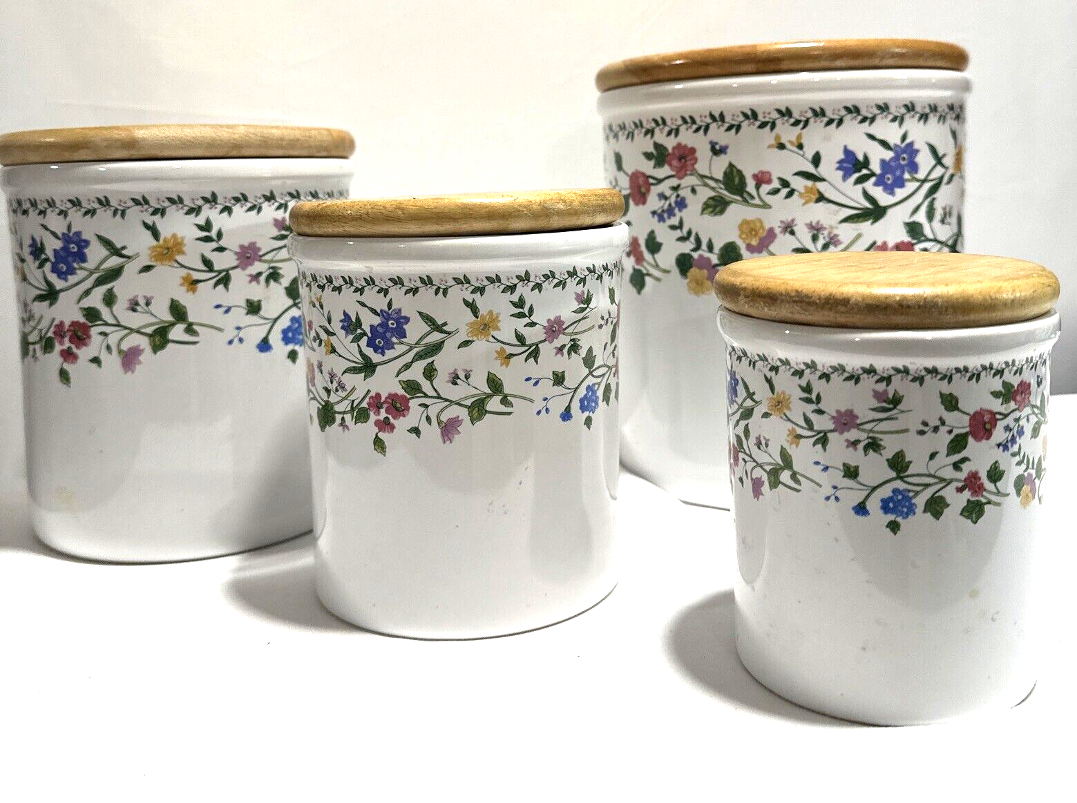 English Garden Farberware Canister Set 4 Piece 225-06 Baking Cooking Kitchen