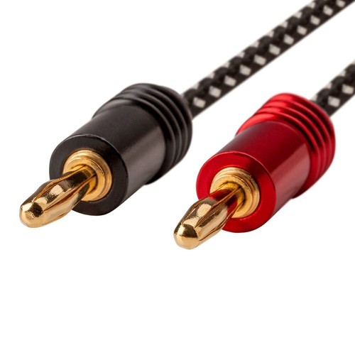 20FT Premium Banana Plug Connector Audio Speaker Wire Cable Braided 14AWG Gold - Picture 5 of 6