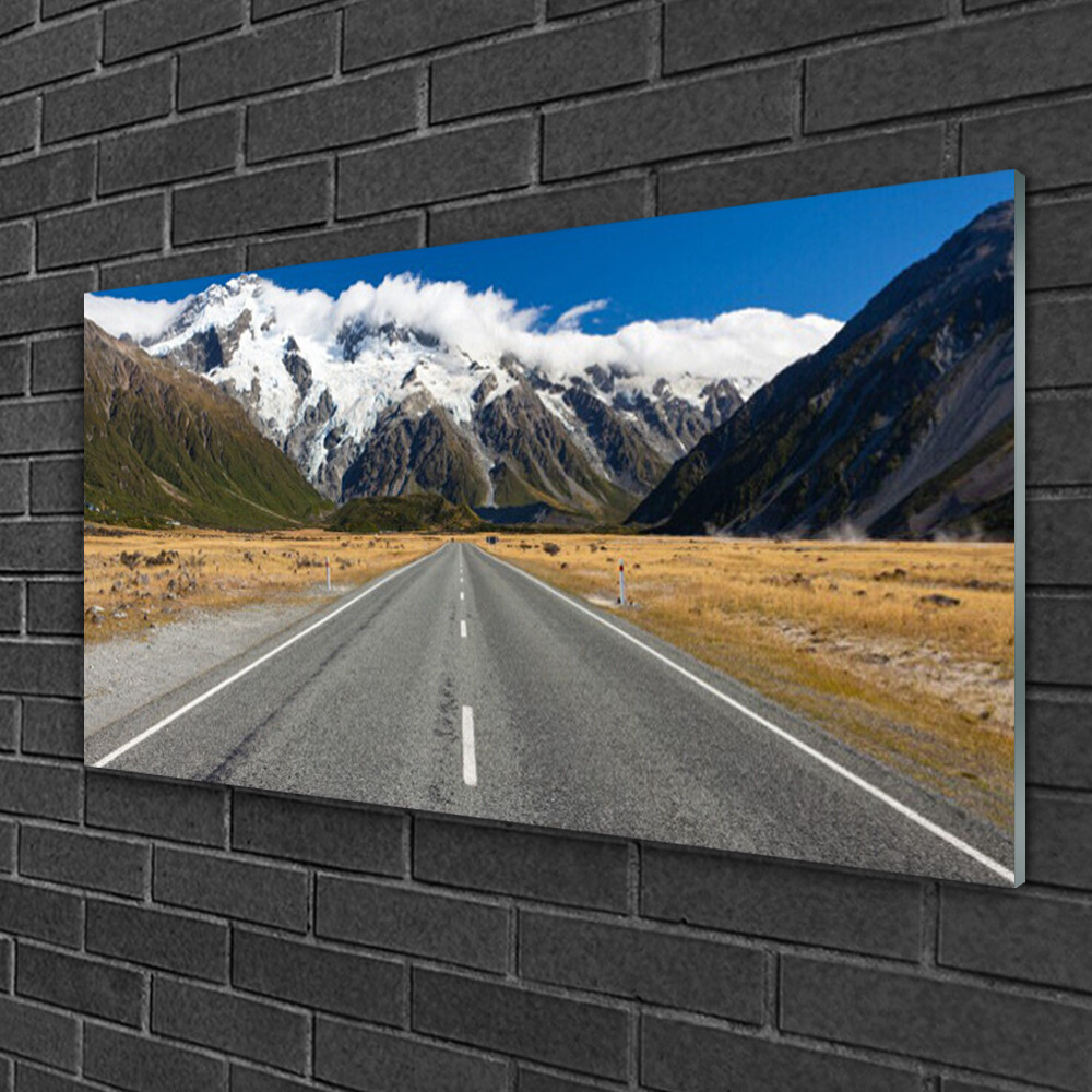 Tableau Plexiglas paysage montagne neige 100x50 décoration murale impression panorama d'hiver