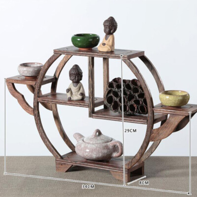 Chinese Retro Wood Storage Rack Antique Shelf Collection Display