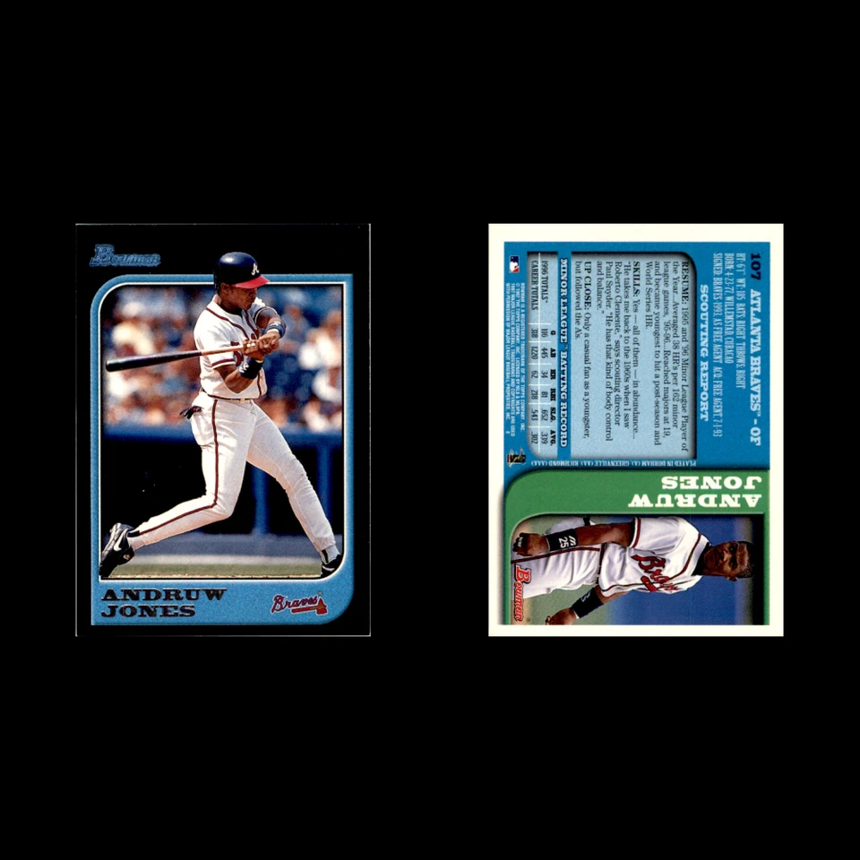 Andruw Jones Lot 22 Diff Baseball Cards 1997-2004 Atlanta Braves Set MLB NM — 第 4/4 张图片