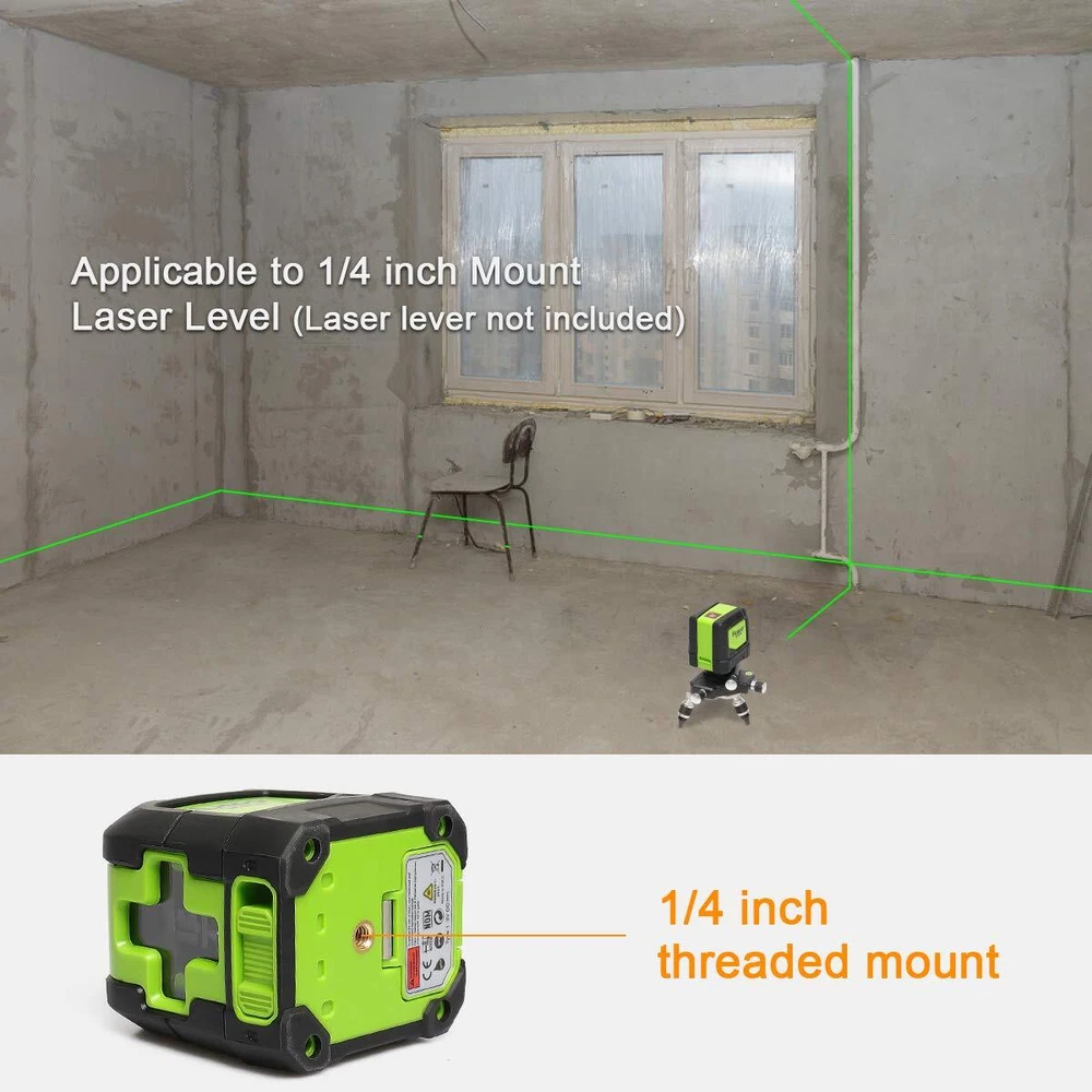 Huepar Laser Level Adapter, Metal 360-Degree Rotating Base for Laser Level AT2