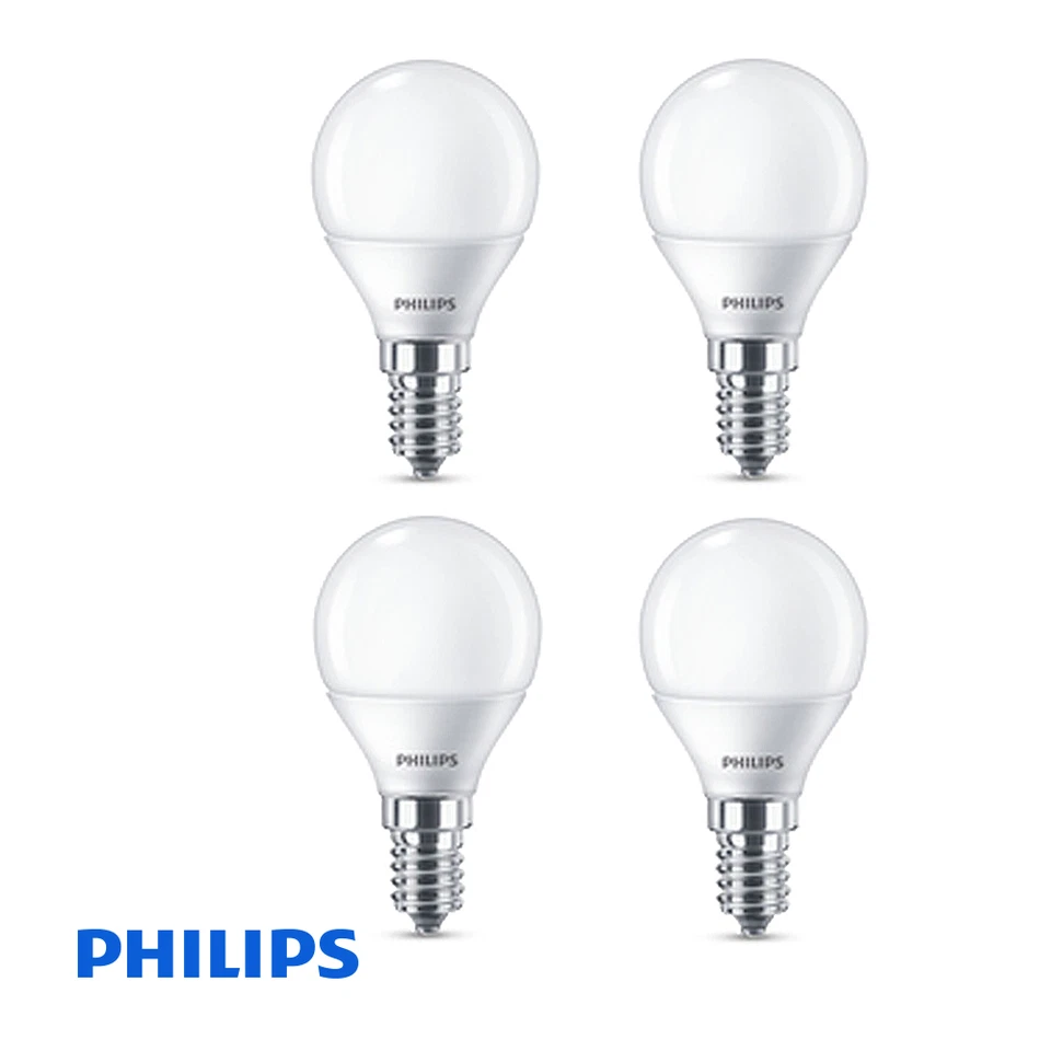 Philips CorePro 5.5W E14 LED Golfball Bulb 2700K Warm White Frosted 4 Pack - Image 3 of 4
