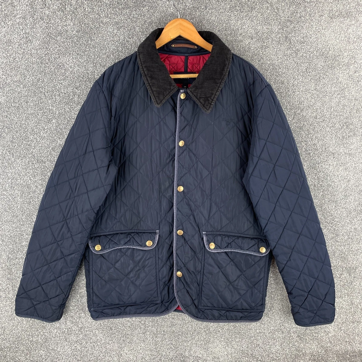 Gant Woodford Quilter Jacket Mens 2XL XXL Blue Quilted Coat eBay
