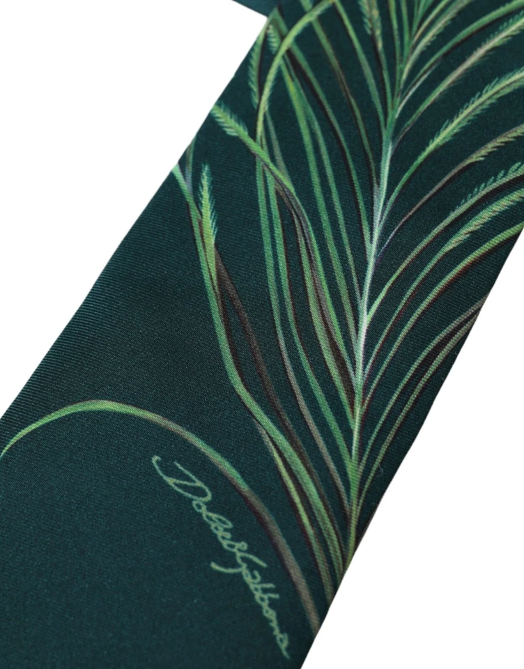 Corbata DOLCE & GABBANA verde estampada 100 % seda ajustable para hombre PVP 340usd Foto 4 de 4