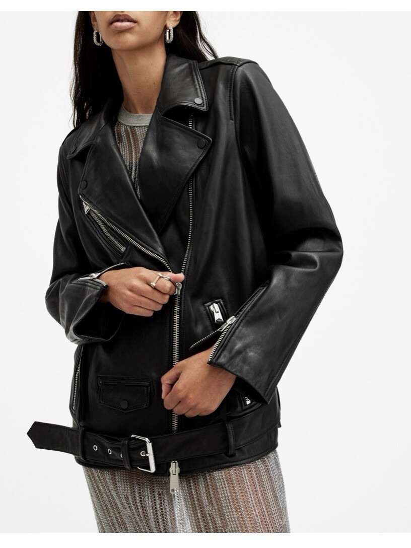 BNWT All Saints Billie Oversized Biker Size Small. RRP £439! image 2