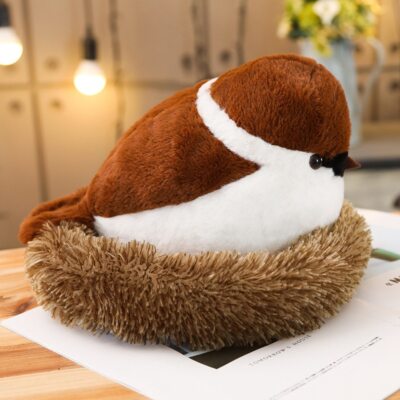 Jouet Oiseau Remontant – Moineau Sauteur En Peluche, Mécanique Rétro, 8,5 X 6,5 X 9,5 Cm – Fête, Anniversaire, Déco Ou Chaine De Clés