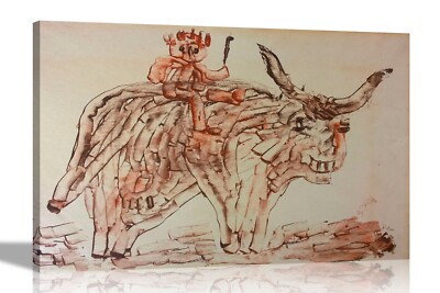 Abstrakter Mann auf Stier von Paul Klee Leinwandbilder Bilder Wand gerahmte Drucke Deko