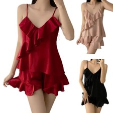 V-Neck Sleeveless 2-Pieces Suit No Chest Pad Sleepwear for Women Summer