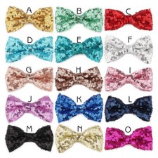 30pcs 9cm Newborn Sequins Kids Hair Bows Bowknot with Paillettes NO CLIPS