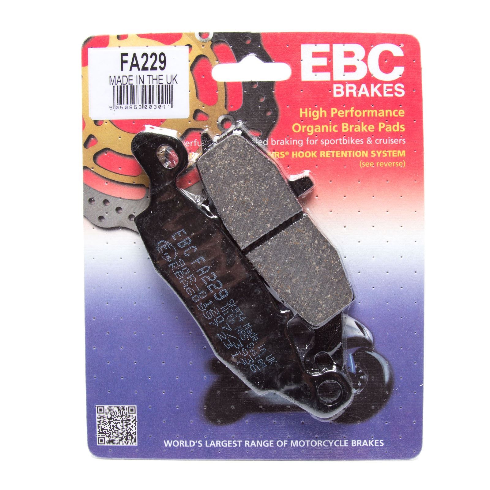EBC FA229 Organic Brake Pads for Kawasaki ER-6F (Ninja 650 R) 2012-2016
