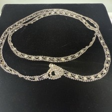 Gorgeous Rhinestone Belt Silver Tone Beautiful Diamond Like, Sparkle Shine Bling