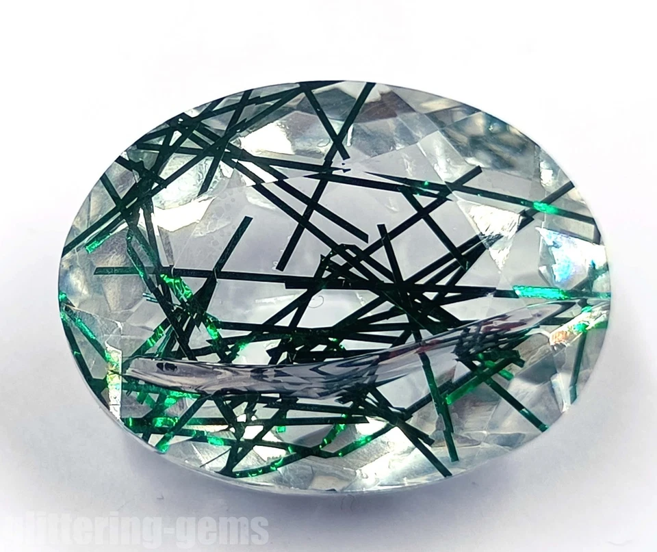 44 Ct Green Rutilated Quartz Oval Cut 25x13m IGL Certified Natural Gemstone 5ADX - Image 2 of 4
