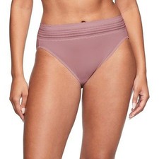 Warner's Women's No Pinching No Problems Lace Microfiber Hi-Cut Panty - Med