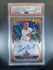 Leonardo Bernal Bowman Chrome 2023 Orange /25 Auto