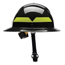 BULLARD FHBKR Fire Helmet,Black,Thermoplastic 13W830