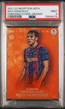 2021-22 Nico Gonzalez Topps Inception Orange FC Barcelona Rookie Card 5/5 PSA 9. rookie card picture