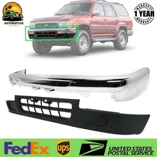 Front Bumper Chrome Steel + Lower Valance For 1992-1995 Toyota 4Runner