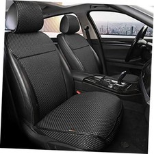 Luxury Breathable Car Seat Cover Fit Four Seasons, Black Grey-Front Seat-2PCS