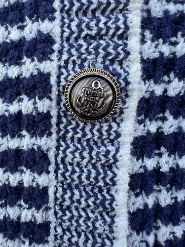 SUNCOO PARIS NAUTICAL STRIPE CARDIGAN SWEATER GILET GABAREL SIZE T1 US SMALL - Picture 3 of 13