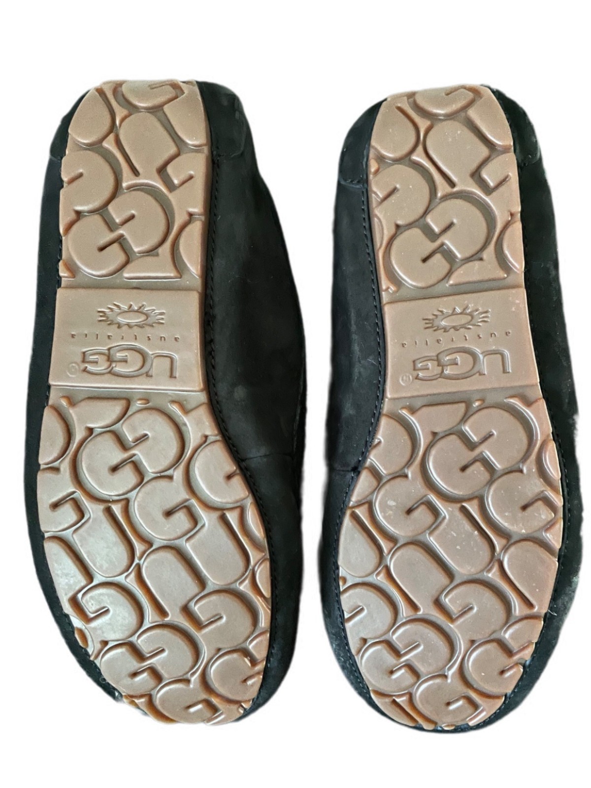 SAOLA Mocassini Ugg donna Ansley scamosciati neri con charms cristallo Swarovski suola gomma