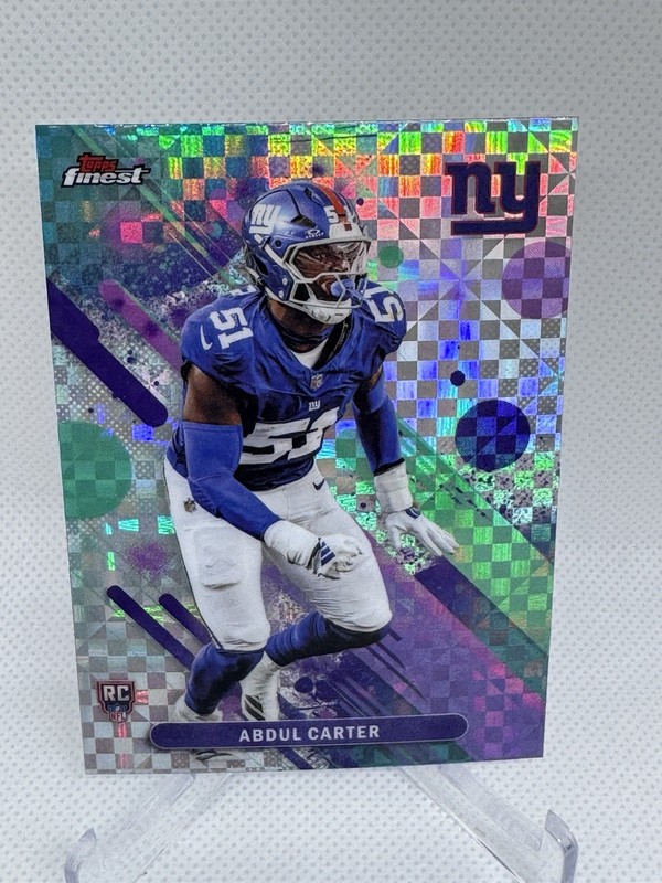 2025 Topps Finest Abdul Carter X Fractor Common 37 Rookie Card