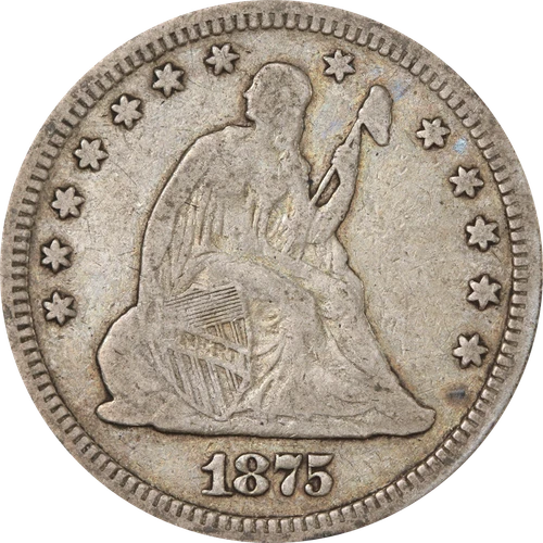 1875-P Seated Liberty Quarter - Choice