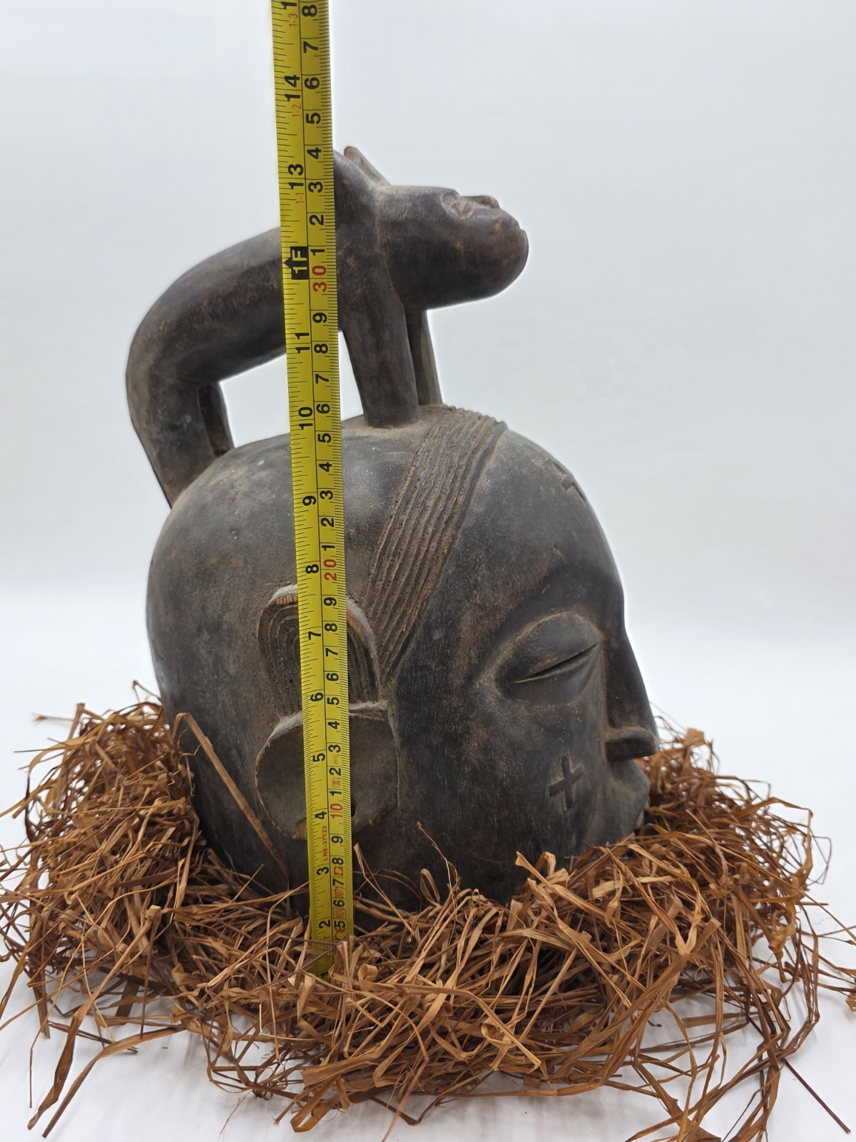 Authentic African Suku Tribal Helmet Mask Animal Totem – Congo Handcarved Wood