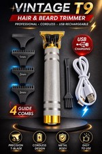Vintage T9 Barbeador Gold Silver Beard Hair Trimmer Cutter Machine for Men