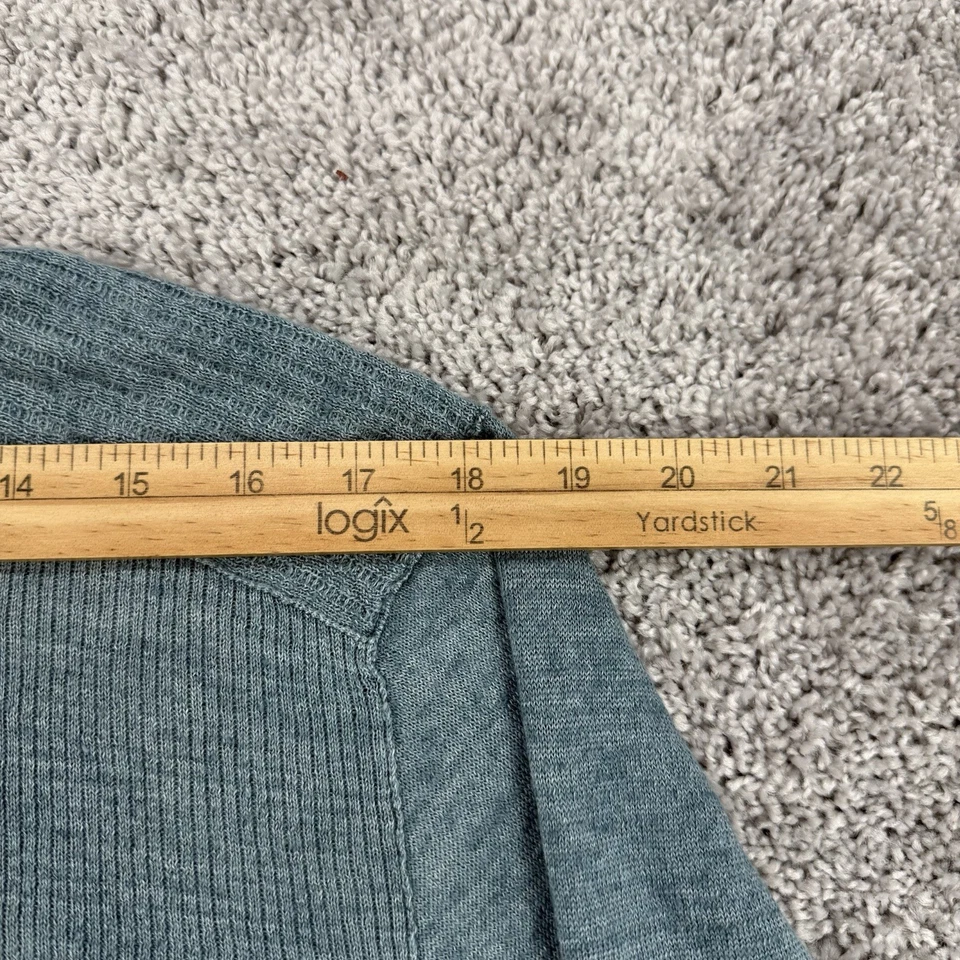 John Varvatos Henley мужские L синий 100% льняной длинным рукавом ребристый тихий роскошь - Изображение 3 из 4