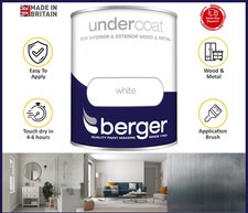 Berger Undercoat For Interior Exterior Wood Metal Paint White & Lead Grey 750ml