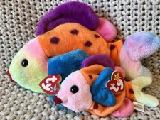 Ty Beanie Buddy & Beanie Babies Lips The Fish Lot W/TAGS MINT CONDITION!