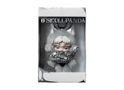SKULLPANDA XG Plush Doll Pendant Japan Exclusive Metallic Silver
