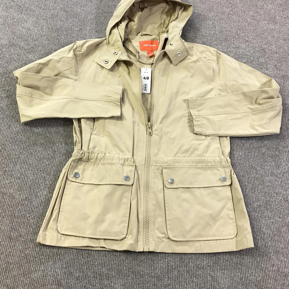 Joe Fresh Jacket Womens XS Beige Hooded Anorak Parka Lightweight Zip - Image 3 of 4