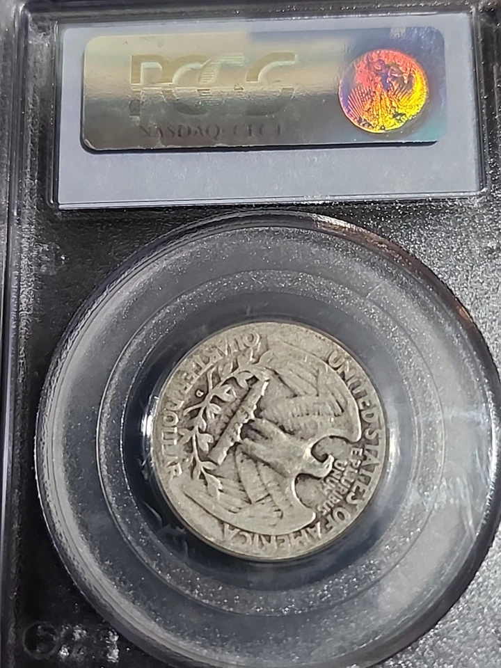 1937-D WASHINGTON QUARTER GRADED PCGS VG08 Silver Free Shipping  - Image 2 of 2