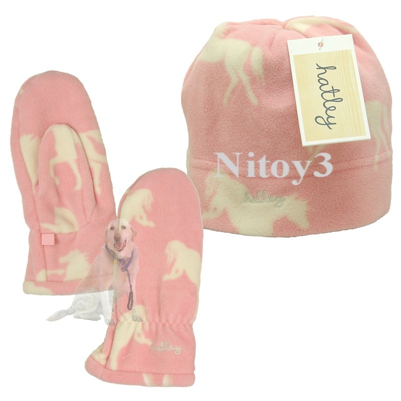 Hatley Polar Fleece Mitts and Beanie Hat Combo Kids/Youth Unisex Large