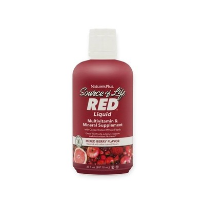 NaturesPlus Source of Life RED Multivitamin Liquid Mixed Berry 30 oz Energy 2028