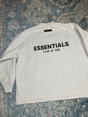 Fear Of God Essentials Crew Neck Sweatshirt Size XS Gray Oversized Baggy Boxy