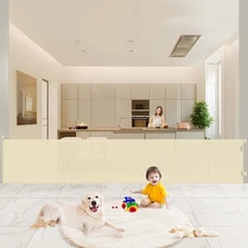 Extra Wide 120" Retractable Gate for Baby & Pet, 41" Tall Indoor Outdoor Safety