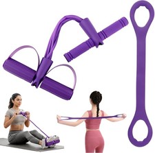 Fitness Resistance Bands- 6 Tube Pedal Ankle Puller with Handle & Tensile Rope